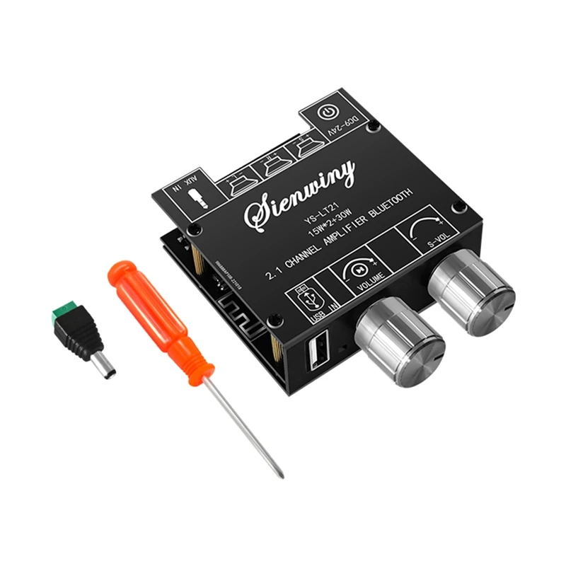 YS-LT21 2 1 канальная плата Bluetooth усилителя 15 Вт + 30 с регулятором сабвуфера