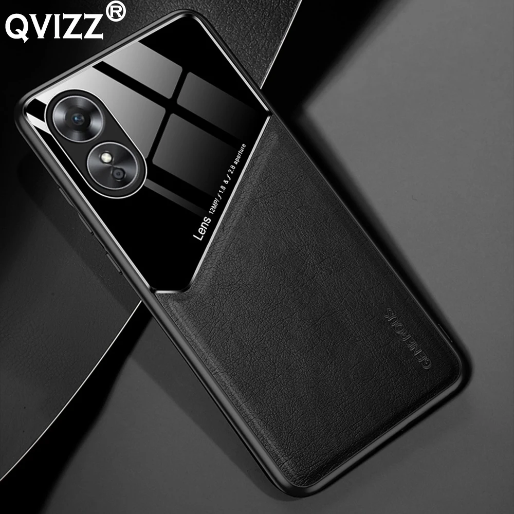 

Leather Case For OPPO A17 A 17 Car Magnetic Plexiglass Soft Silicone Luxury Hard Phone Cover for OPPO A57 5G A5 A9 2020 A 57 5 9