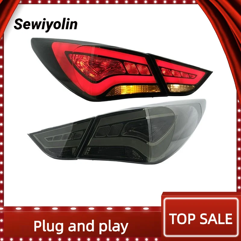 

Автомобильные аксессуары, светодиодные задние фонари LCI для 2011 2012 13 2014 для Hyundai Sonata, стоп-сигнал, дымовая линза, задняя лампа Plug And Play 12 В DRL