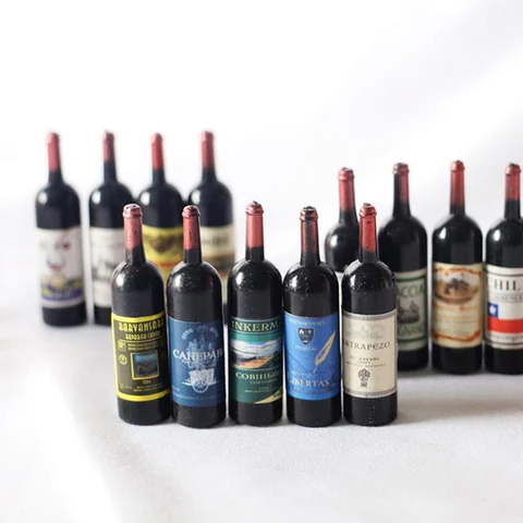 5 шт. Миниатюрный кукольный домик, имитация бутылки красного вина, GJCUTE