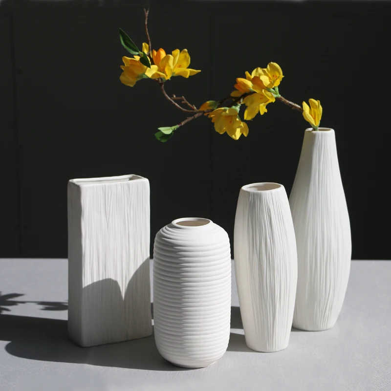 Nordic Ceramic Vase Dried Flowers Pot Home Living Room Decoration Accessories Office Desktop Inte Interior Gift Pampa Boho Decor