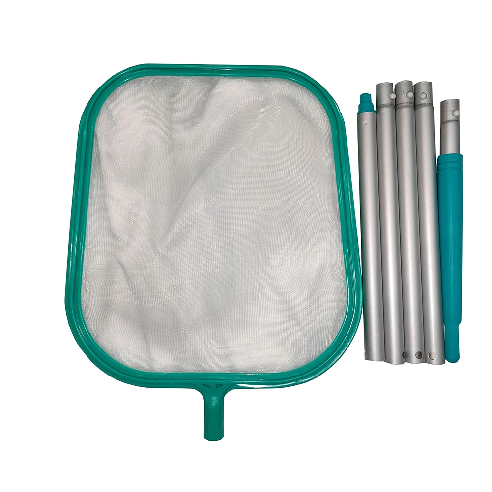 

Hot Tub Fine Mesh Pool Skimmer Adjustable Length Pond Assembly Leaves Debris Universal With 5 Aluminum Pole Sections Handheld