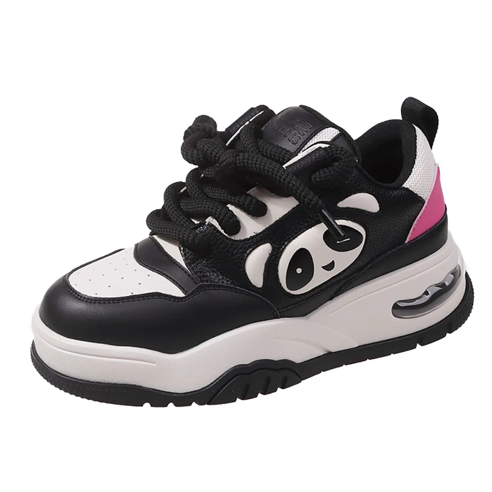 

Autumn Sport Shoes For Women Cute Panda Printed Outdoor Running Footwear Elastic Soft-soled Sneakers Spring Fall Female Shoes