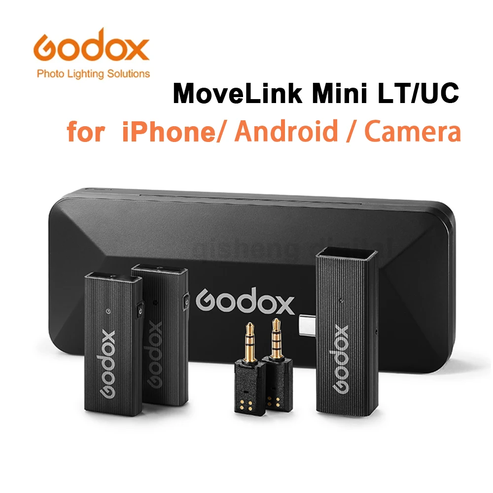 

Godox MoveLink Mini LT UC Wireless Microphone 2.4GHz Transmitter Receiver Lavalier Mic For iPhone Type C Smartphone DSLR Camera