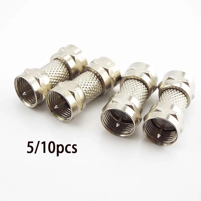 

F Type Male Plug Connector Socket to RF Coax TV Aerial Female RF Adapters 2.6*1.1cm Video Coaxial Converter Silver Zinc Alloy