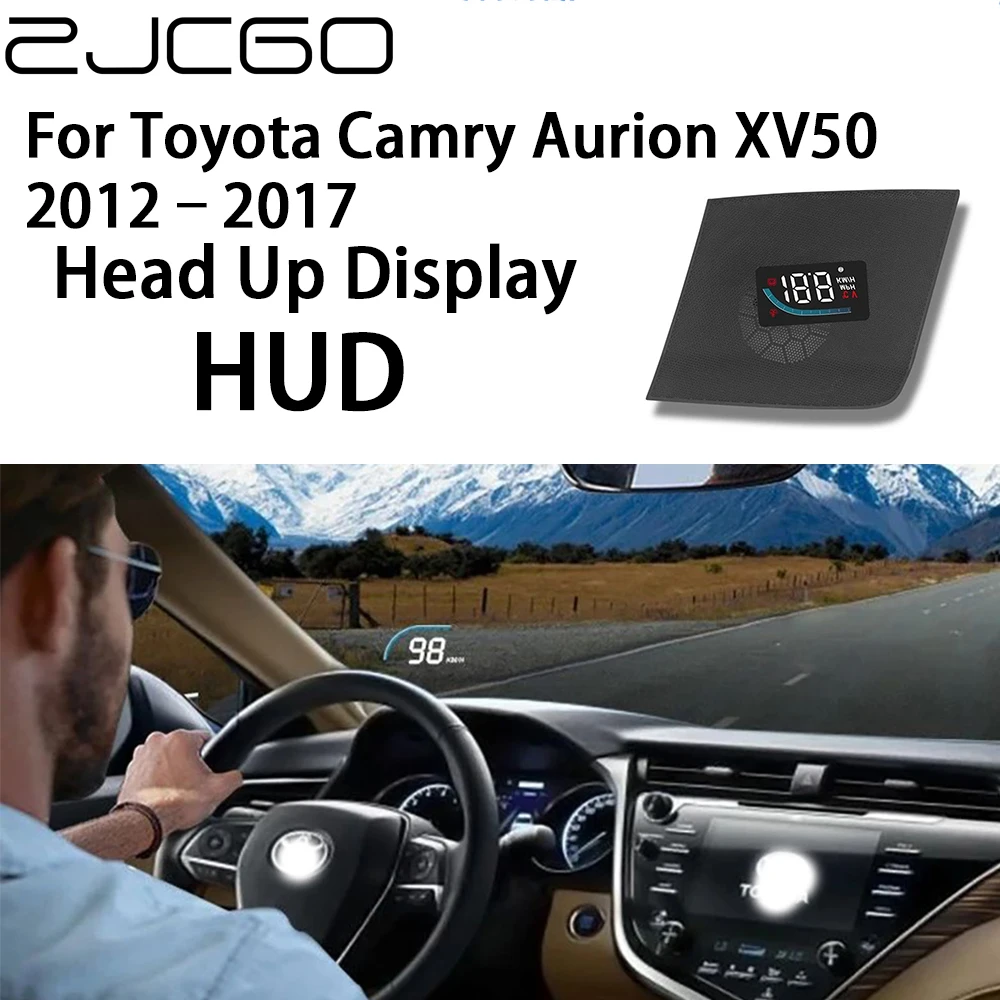 

ZJCGO Auto HUD Display Car Projector Alarm Head Up Display Speedometer Windshield for Toyota Camry Aurion XV50 2012~2017