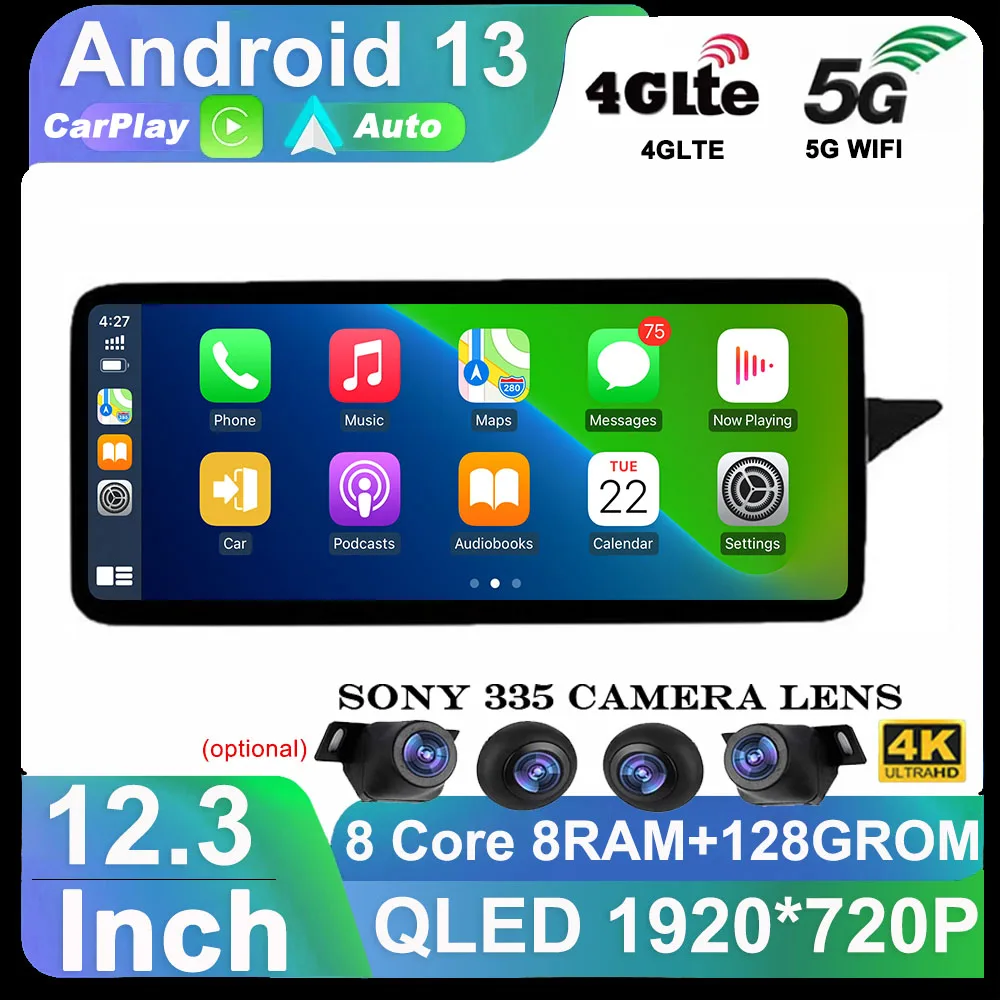 12 3 &quotAndroid 13 Carplay Car Raido для Mercedes Benz E Class W212 2009-2017 RHD GPS-навигация Мультимедийный