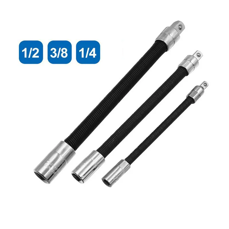 

3pcs/set Professional Wrench Extension Rod Universal Flexible Shaft Industrial Grade Elastic Extension Rod Sleeve Extension Rod