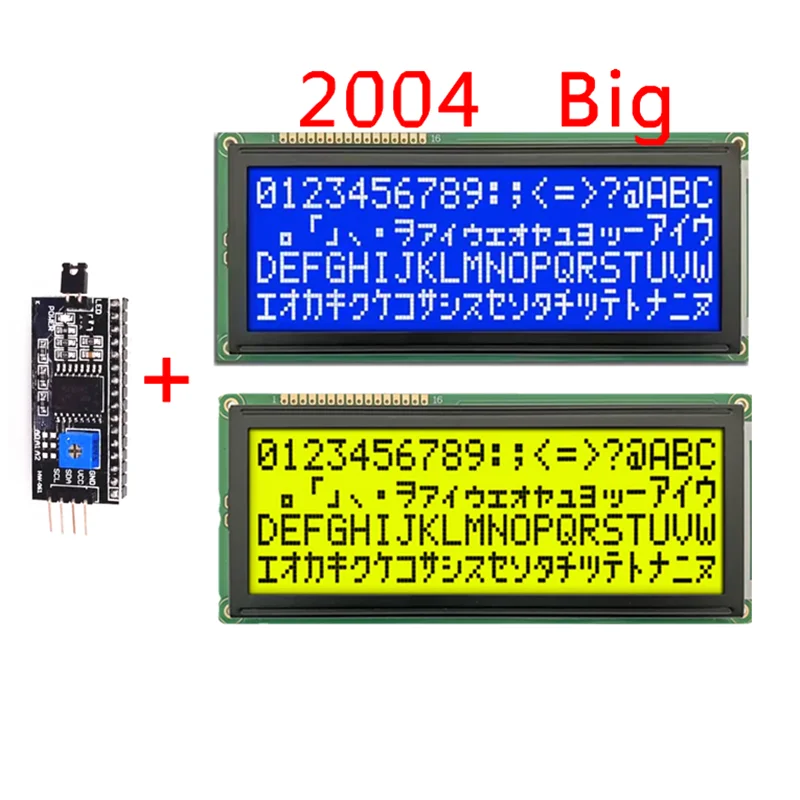1 лот 5 В 2004 г. ЖК-модуль синий/желтый цвет большой размер 20X4 HD44780 ST7066 EQV чип