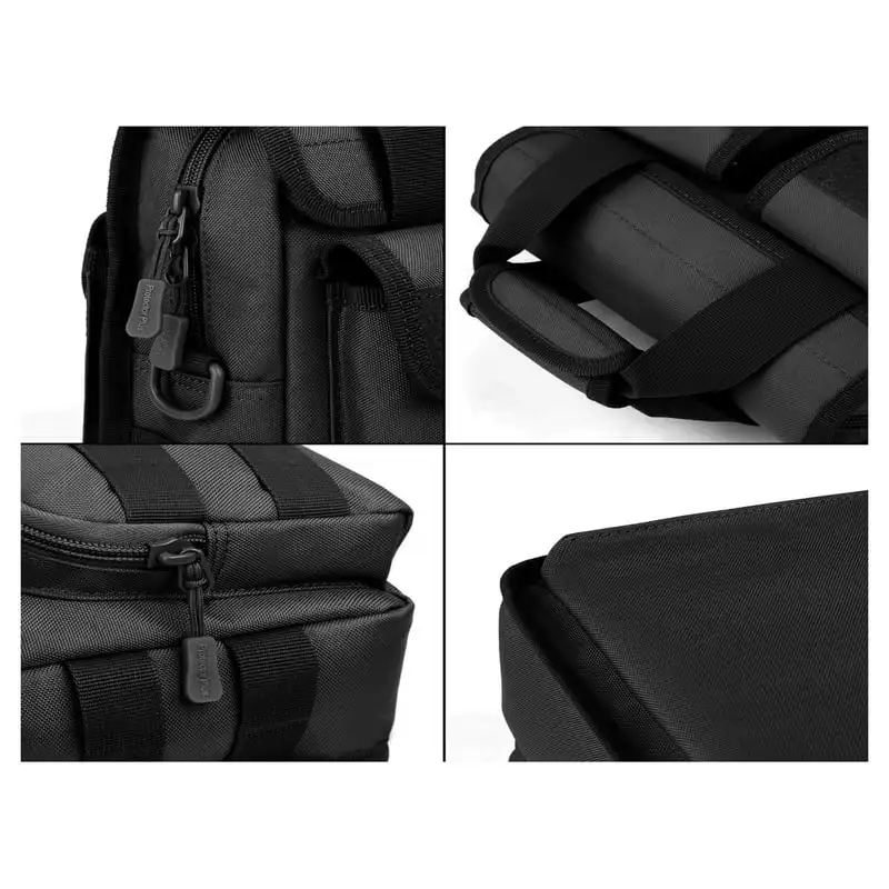 Luxurious Men Business Traveler Messenger Bag, MOLLE Crossbody Briefcase Sling Backpack for Outdoor Adventure.