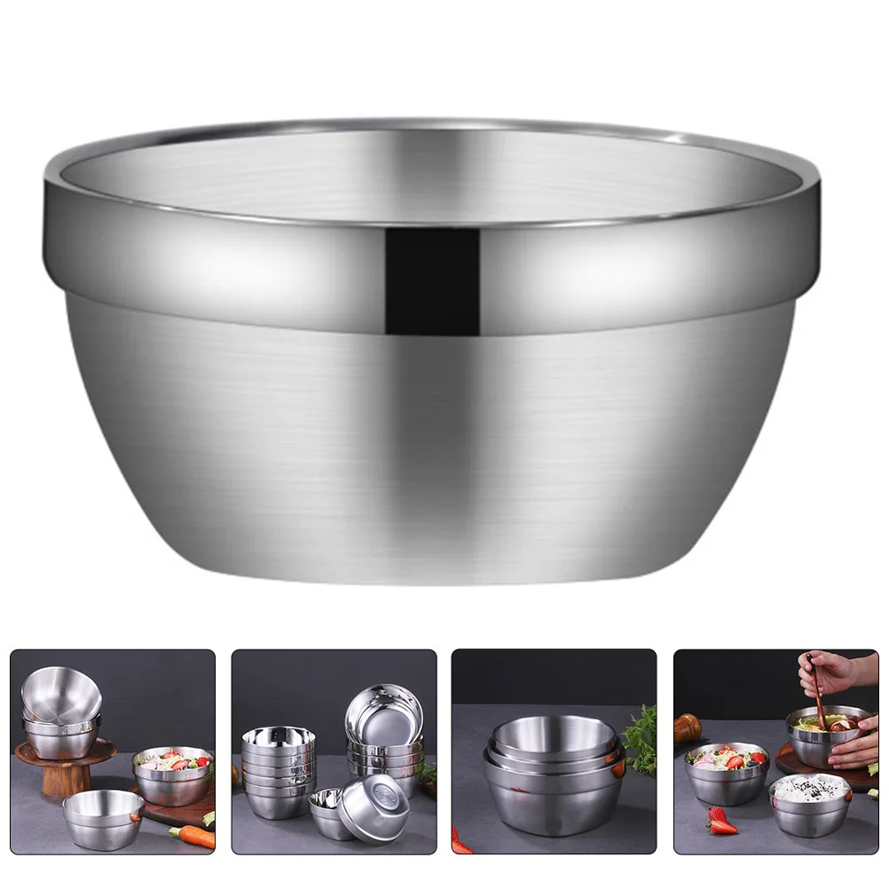 

Bowl Bowls Noodle Stainless Steel Ramen Salad Fruit Kitchen Souprice Insulated Household Chinese Serving Cooking Simple Large