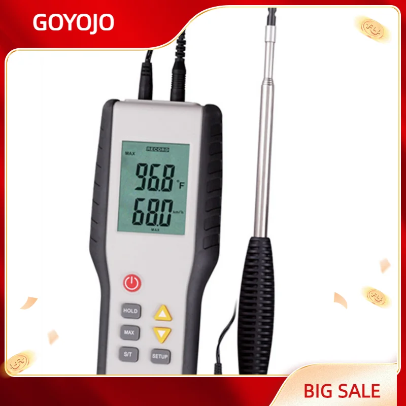 

HT-9829 Portable Digital Hotline CFM/CMM Hot Air Velocimeter Anemometer