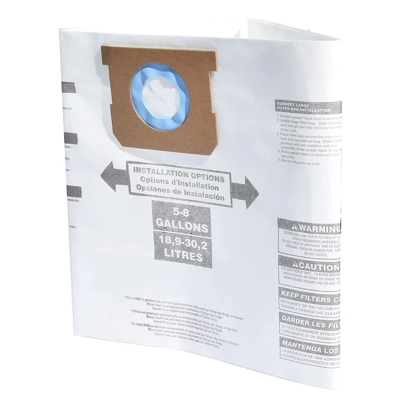 Вакуумный мешок для фильтров магазина 10 шт. 5-8 галлонов тип E одноразовые