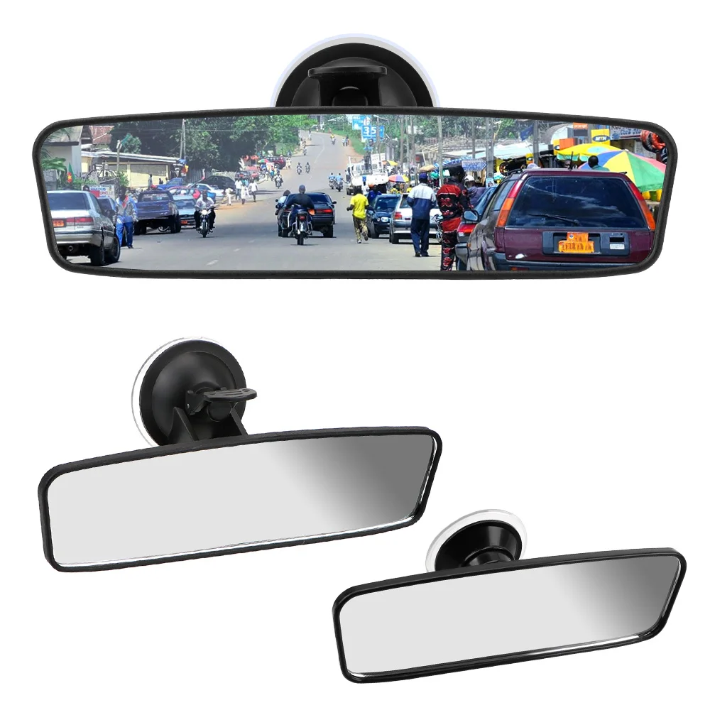 

Wide-angle Rearview Mirror With 360° Rotates Adjustable Suction Cup Interior Rear View Mirrors Universal Car Rear Mirror