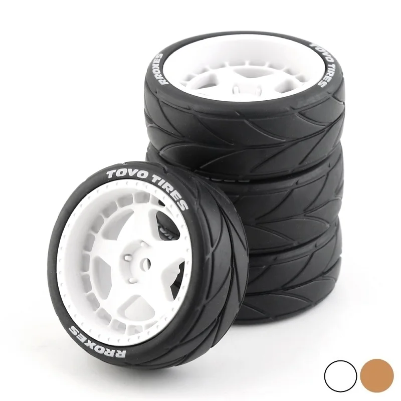 

65mm 1/10 Rubber Tire Wheel Tyre 12mm Hex for Tamiya TT01 TT01E TT02 TT02B XV01 TA06 PTG-2 1:10 RC Racing Car Upgrades Parts