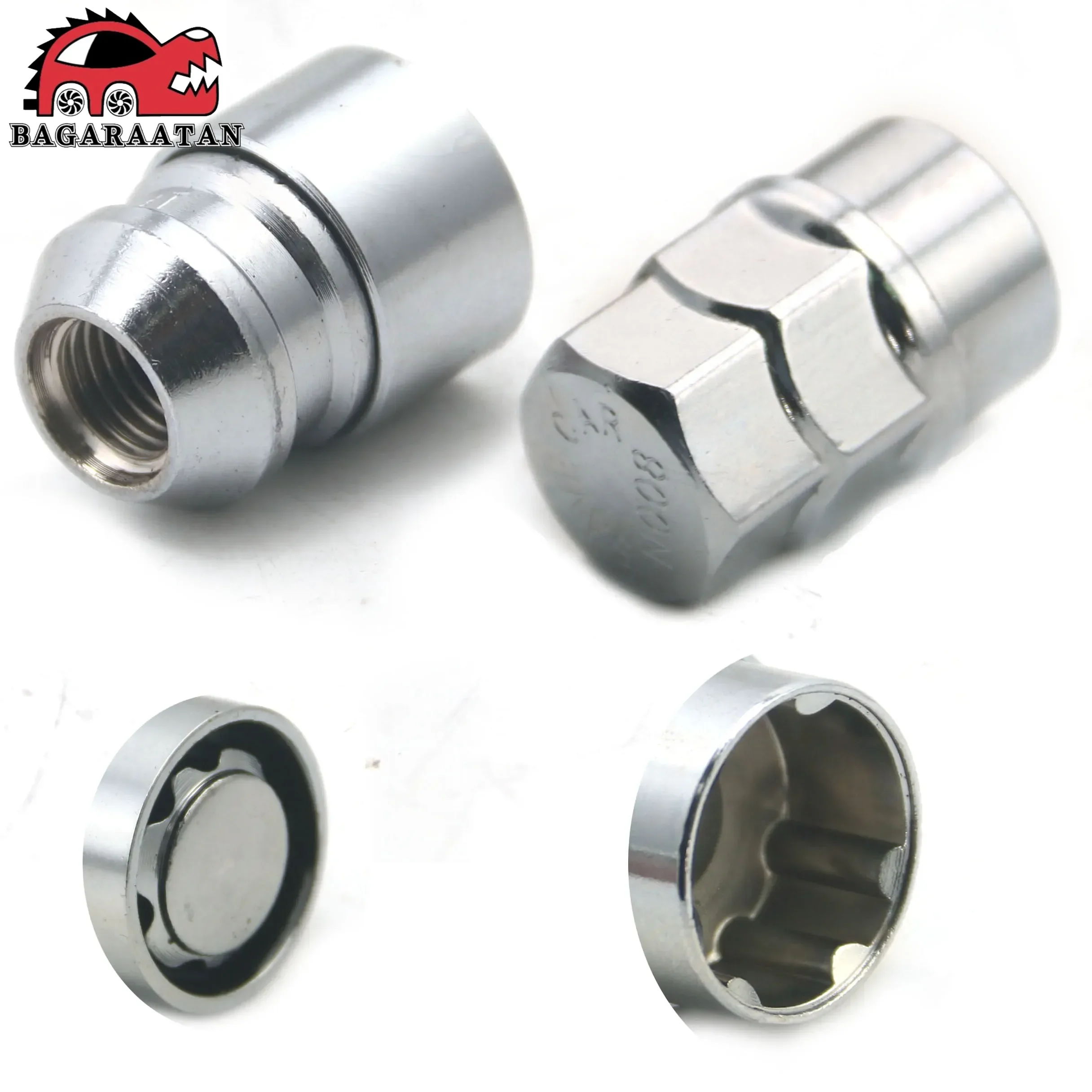 

M12x1,5 автомобильные противоугонные стальные стопорные гайки для колес, хромированные стопорные гайки для шин, 4 + 1 комплект износостойких деталей для Toyota Honda Acura, США