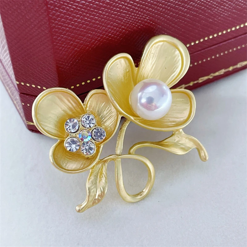 

DIY Flower Brooch Pin Mountings Base Findings Jewelry Settings Mount Parts for 7-12mm Pearls Beads Stones 10pcs/lot