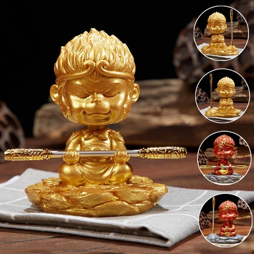 

Resin Car Ornament Cute Shaking Head Monkey King Car Ornaments Auto Car Decoration Car Interior Decoration Accessories