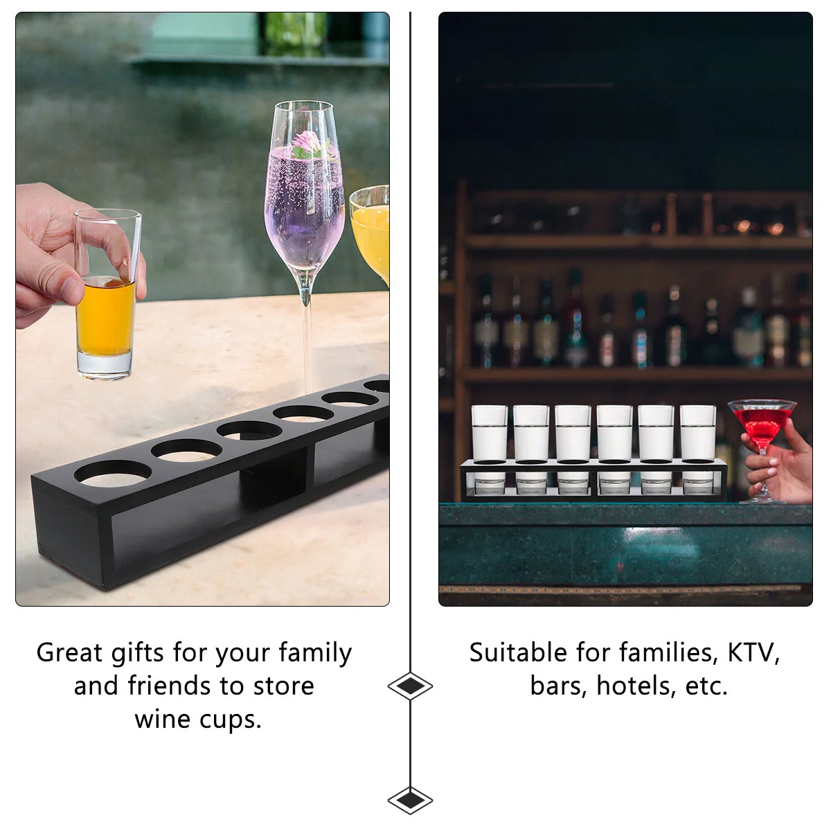 Подстаканник Стеклянная стойка Деревянный органайзер для хранения Тубелер