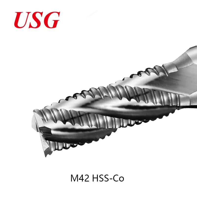 

Rough End Mill HSS 4 5 6 Flute Fine Pitch Teeth Aluminum Steel Machining TiCN Coating Low Speed Metal Cutting Tool