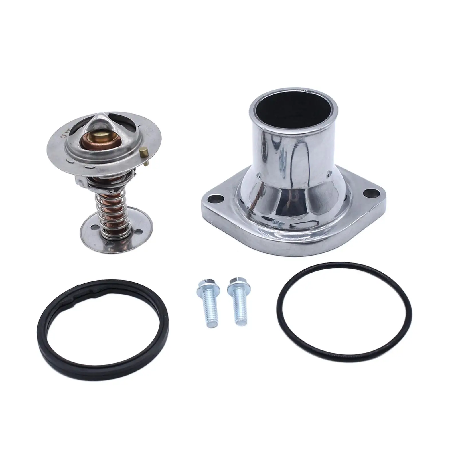 Water Neck Thermostat Kit Straight -Up LS Assembly for Chevy Silver Kits Auto Parts Engine Cooling |