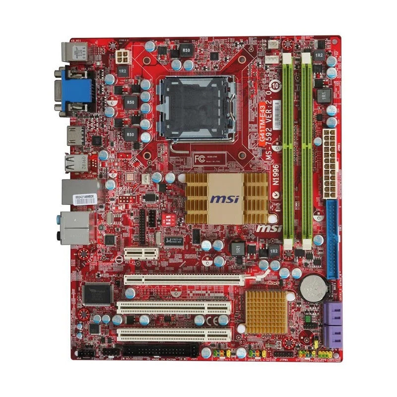 

MSI G41TM-E43 Intel G41LGA 775 Original Desktop Motherboard DDR2 8GB Core 2 Quad/Core 2 Duo Cpus VGA DVI HDMI USB2.0 PCI-E X16