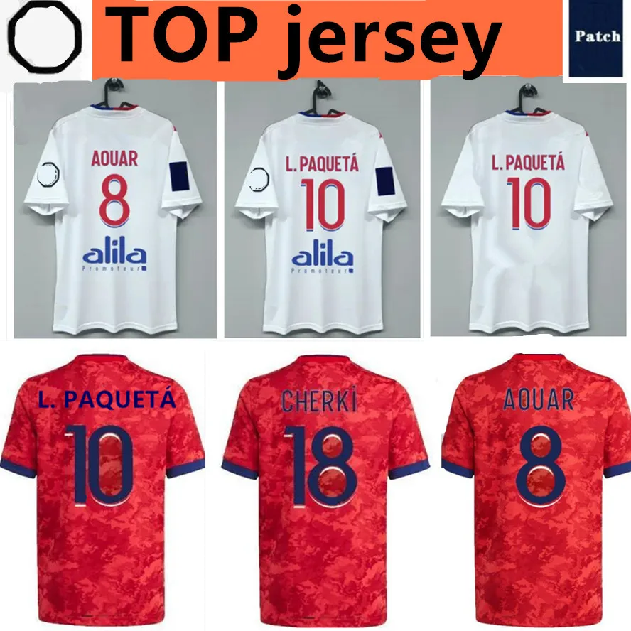 

21 22 maillot de foot L. PAQUETA Lyon football shirts enfant homme 2021 2022 mens camisa AOUAR CHERKI soccer jerseys