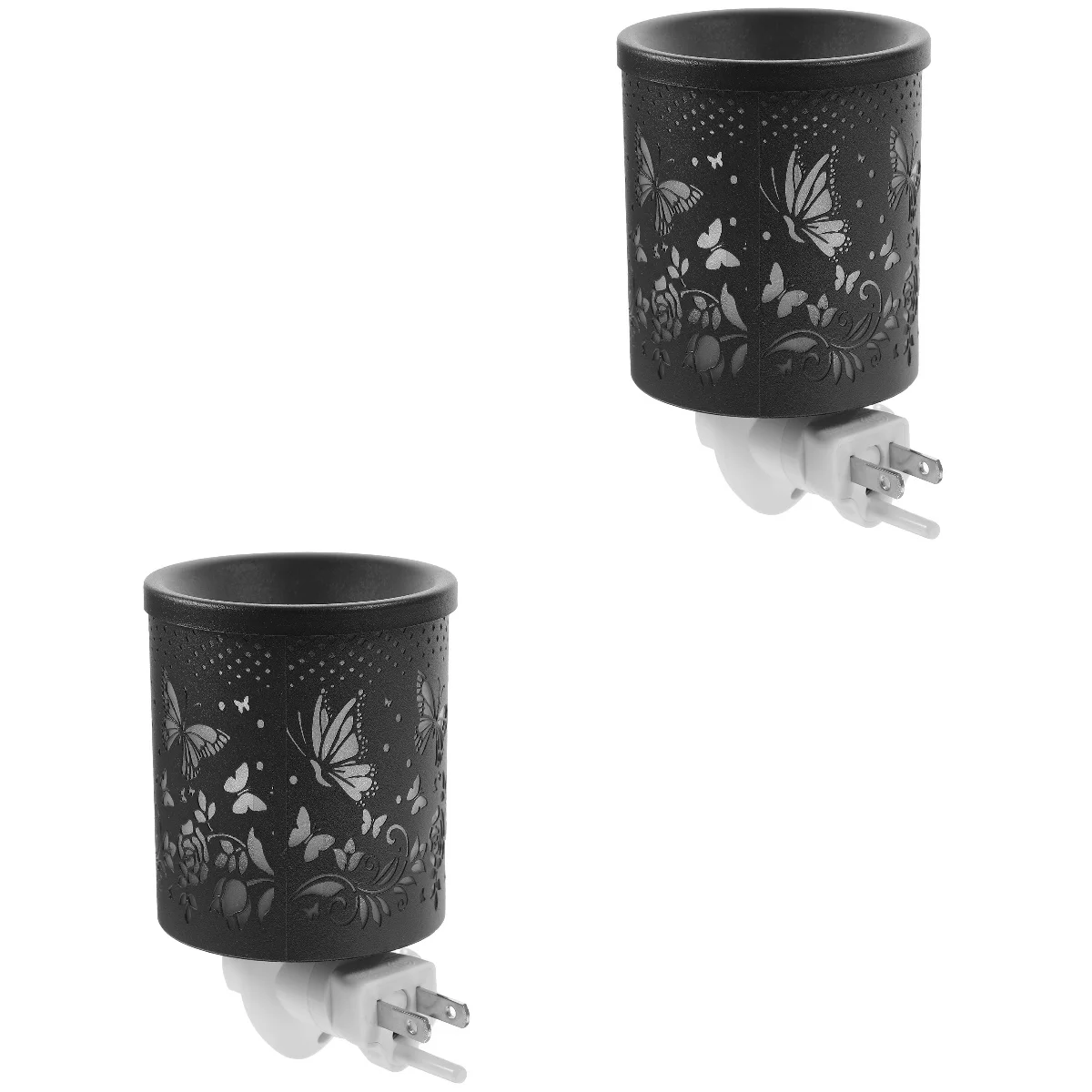 

2 Pieces Aroma Oil Burner Small Heaters Wax Melt Warmer Scented Plug Electric Wrought Iron Office Bedroom Burners