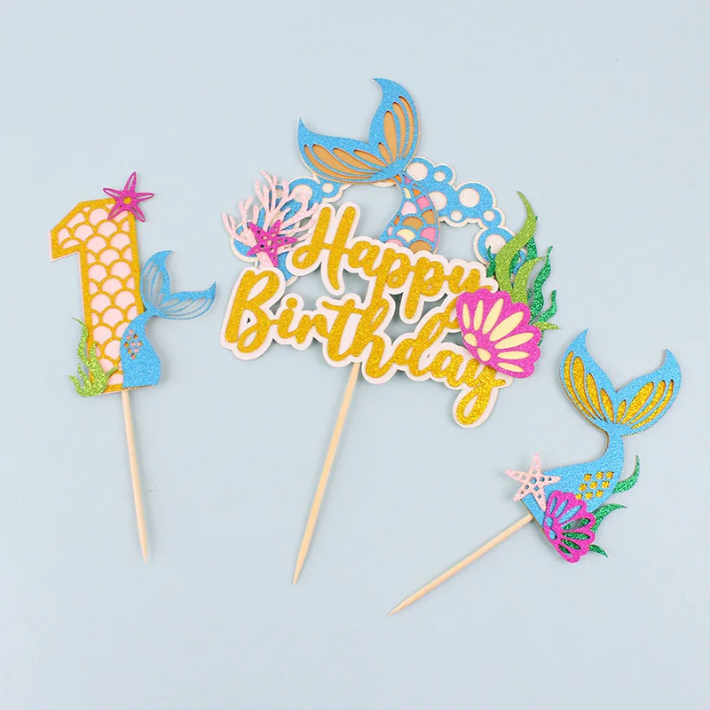

Mermaid Theme 1st Birthday Party Cake Decor Mermaid Tail Cake Topper Girls Birthday Party Decor Baby Shower Under The Sea Party