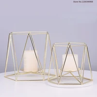 metal candle holders fashion nordic geometric iron candlestick wall table ornaments home decor romantic valentines day lysestage