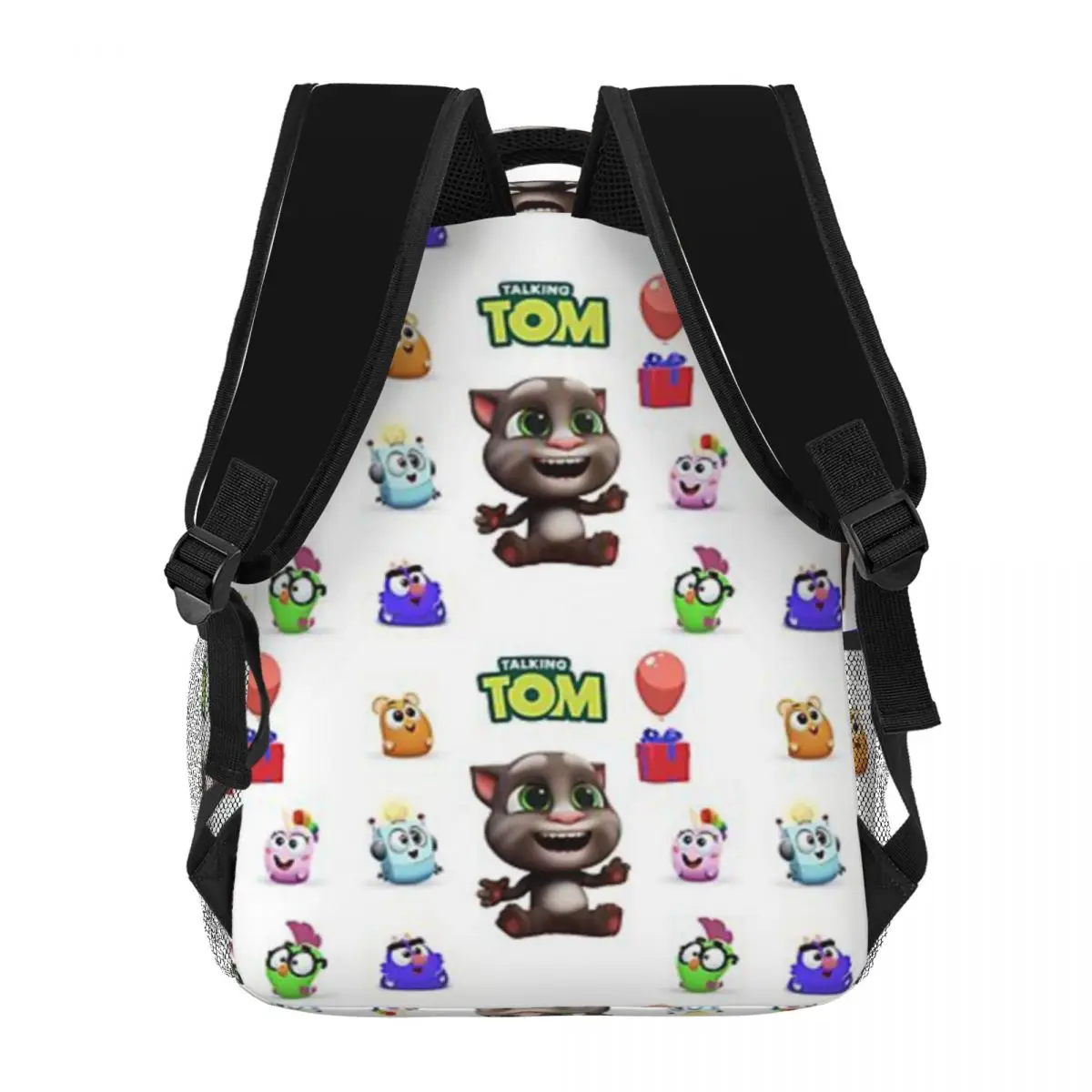 Фото Симпатичный рюкзак для школьников и студентов Cute Talking Tom Baby And Friends, холщовый, для начальной, средней и высшей школы, дорожная сумка, 17 дюймов №4