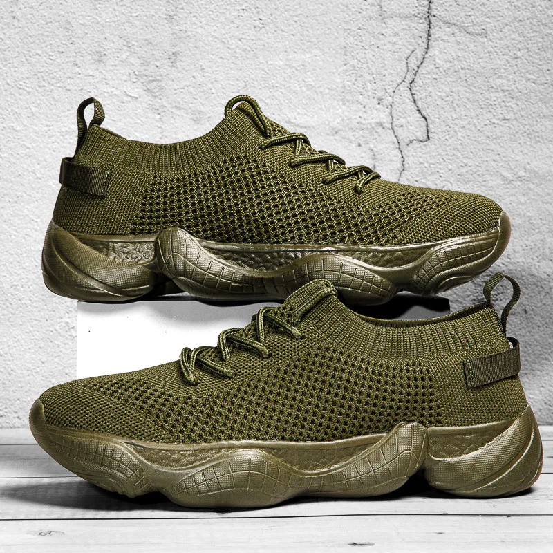 2023 Summer Hot Sale Mesh Yellow Men's Sock Sneakers Breathable Light Running Shoes Men Size 35-44 Non-slip Sport Shoes Women