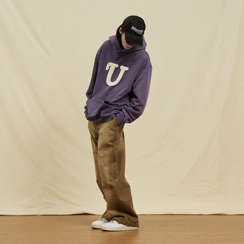 2023 Winter Autumn New Original Tide Brand Straight Pants Retro Washed Loose Cotton Basic Dark Jeans Street Men Fashion