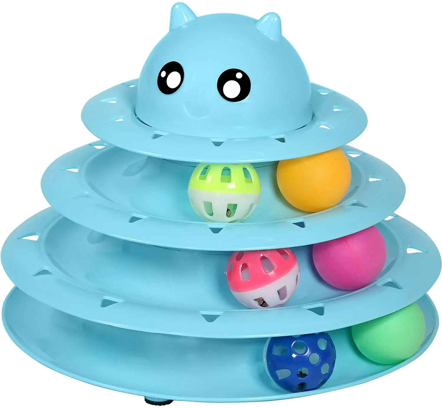 

Roller 3-Level Turntable Cat Toys Balls Six Colorful Balls Cat Toys Interactive Kitten Fun Mental Physical Exercise Puzzle