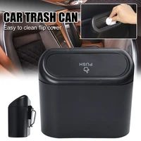 portable hanging mini car trash canwastebasket trash can with lid for car office home auto storage bin can interior accessories