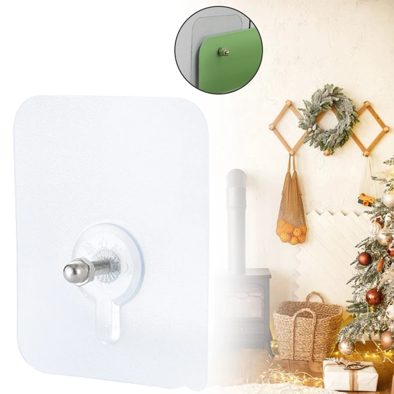 

10pcs Punch-Free Screw Sticker Wall Picture Non-Marking Hook Invisible Traceless Picture Hanging Kitchen Bathroom Hanger Hook