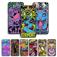 colourful psychedelic trippy art for xiaomi poco m4 m3 c3 x4 x3 x2 f3 x2 f1 pro nfc gt mi play mix 3 a2 lite black phone case