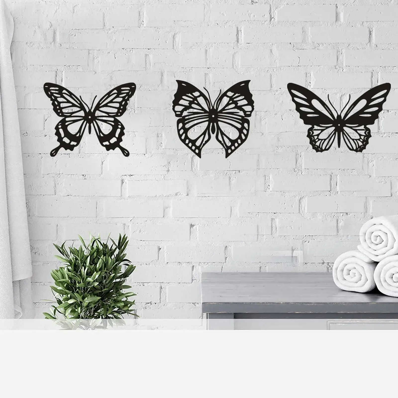 

3 Count Metal Butterfly Wall Art for Bedroom Exquisite Decoration Rustic