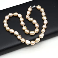 10 11mm natural freshwater pearl choker necklace big orange pearls jewelry necklace for women 2022 new fashion engagement gift
