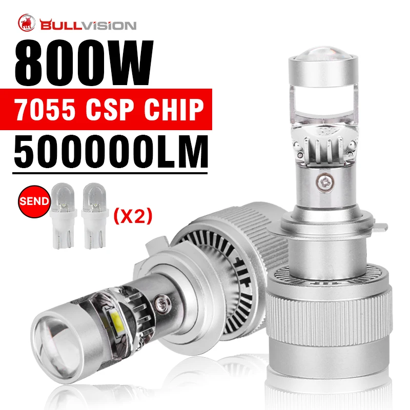 

Мини-проектор с объективом Canbus, Plug and Play, автомобильная фара, турболампа, автомобильная, 800 Вт, H4, H7, 9005 9006 H11 12 В, лм