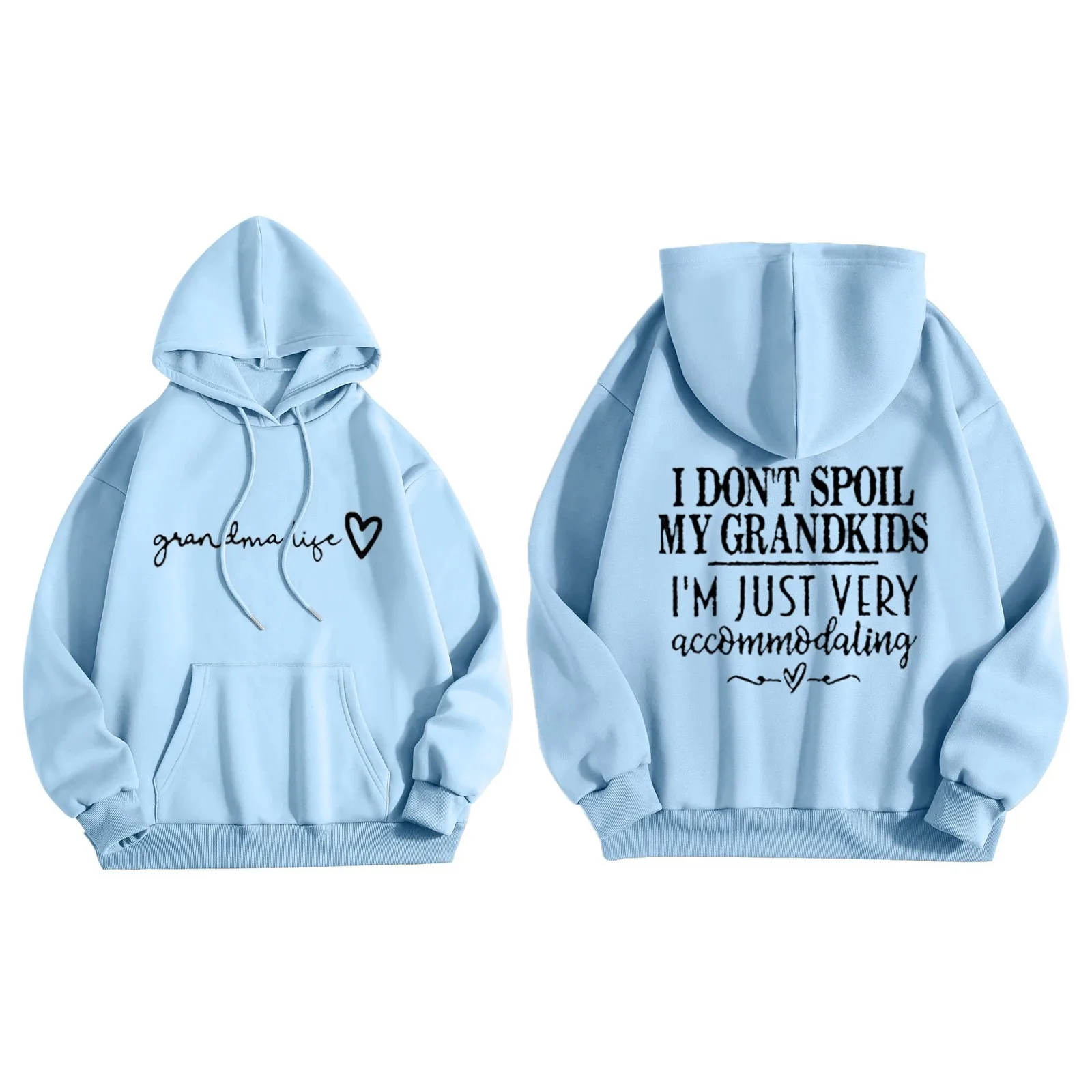 

Women's Casual Long Sleeve Graphic Tee With Pockets Hoodie Sweatshirt Women Pullover Tops Hooded Tunics Women
