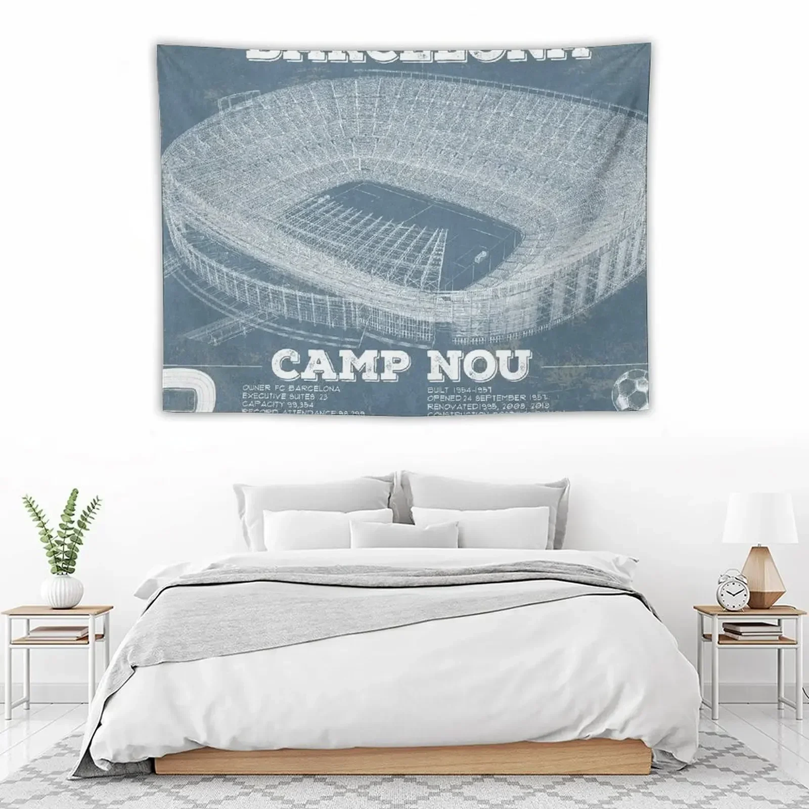 Винтажный гобелен Camp Nou декор комнаты эстетический для дома