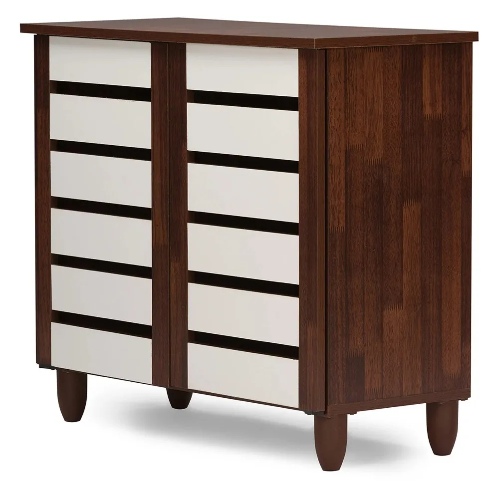 

2-door shoe cabinet, dark oak, 3 shelves