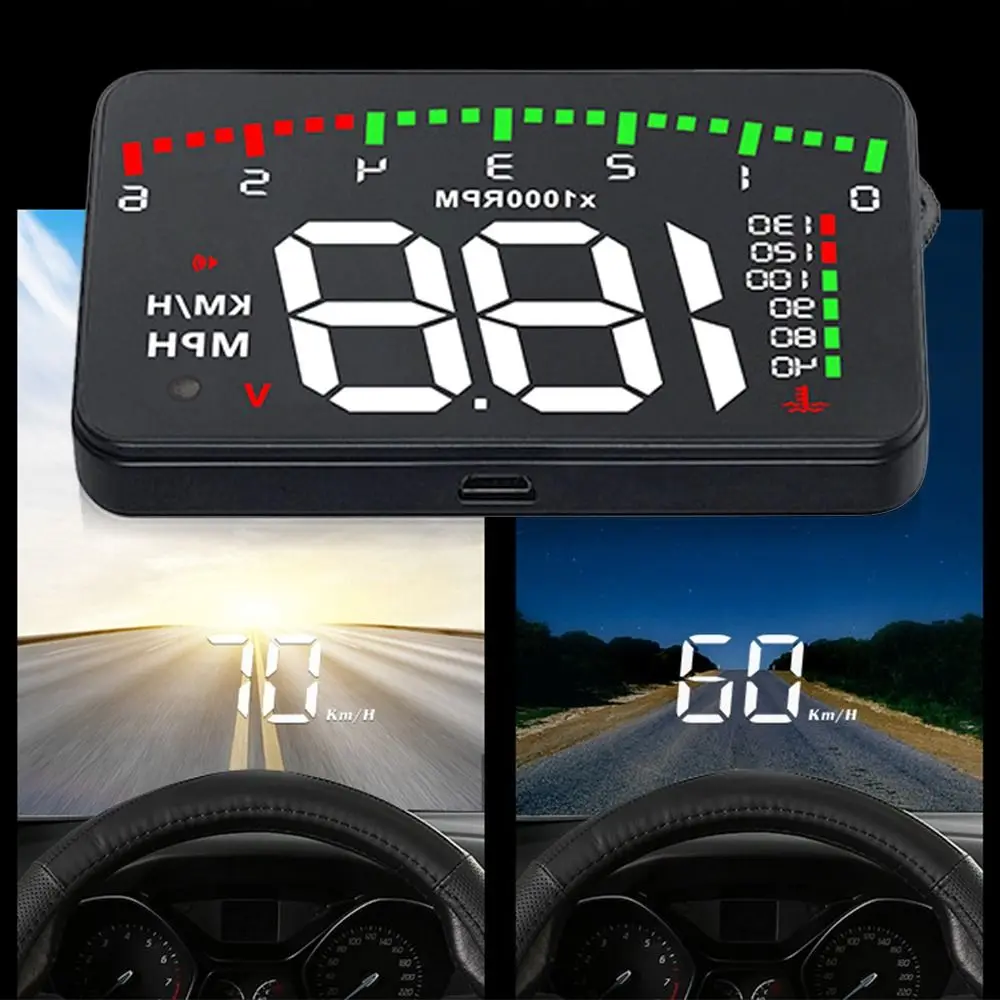 

EOBD Car GPS HUD Universal OBD2 Large Font Head Up Display Rotational Speed Voltage Alarm Digital Speedometer Car Accessory