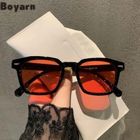 boyarn new korean style fashionable rice nail sunglasses ins gafas de sol ocean piece square sunglasses summer leisure sunshade
