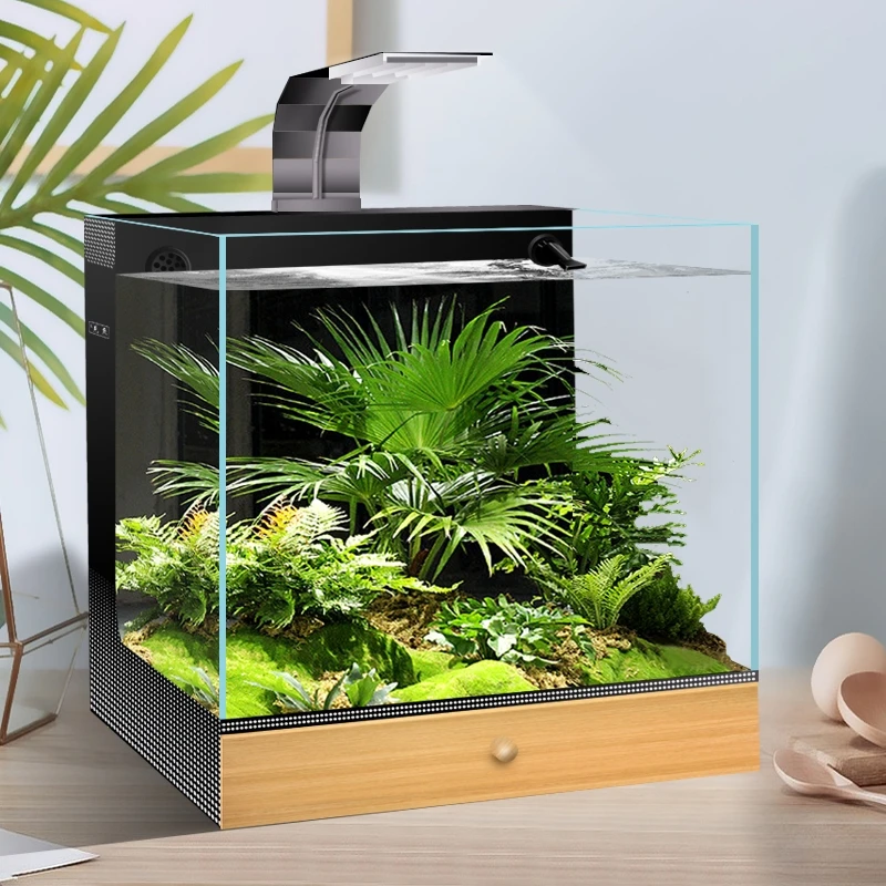 

Vivarium Bowl Aquarium Fish Tank Bowl Circulate Filterate Landscaping Aquarium Fish Tank Living Room Acuarios Pet Product QF50YG