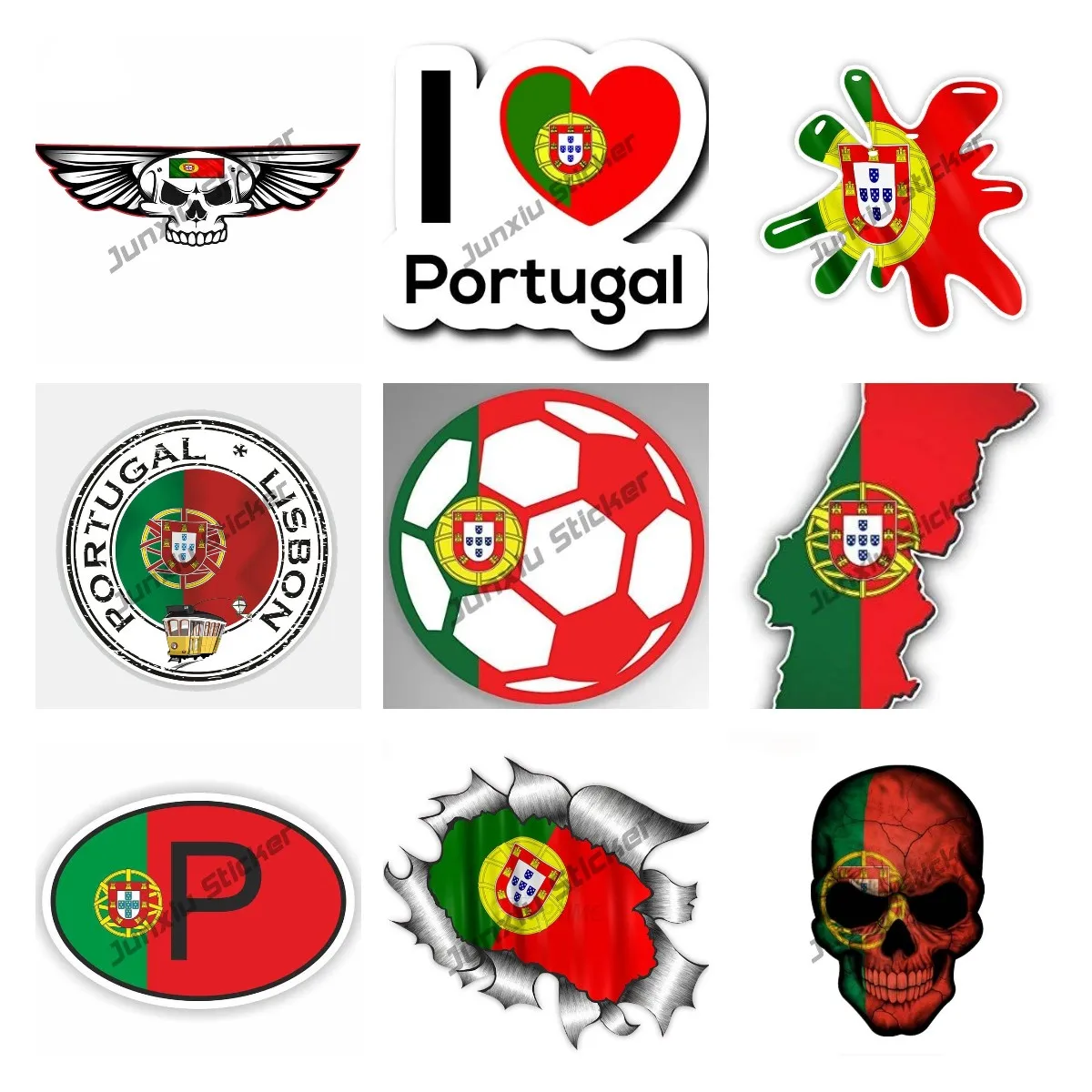 Portuguese Football Map with Flag Decal Truck Car Window Bumper Sticker Funny Portugal Flag Sticker Accessories Car Motorcycle
