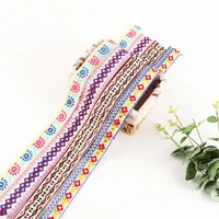 2 8 4 cm wide colorful flower belt retro chinese style embroidery lace bar code clothing accessories luggage jacquard webbing
