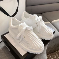 shell head sneakers solid genuine leather zapatillas mujer flat platform shoes lace up shoes women fashion casual ladies shoes