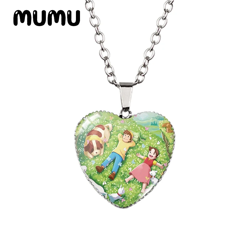 

Новинка 2023, ожерелье Heidi the Girl of the Alps В Форме Сердца, кулон в виде мультяшного стекла с фотографией, ювелирные изделия ручной работы, подарки для детей